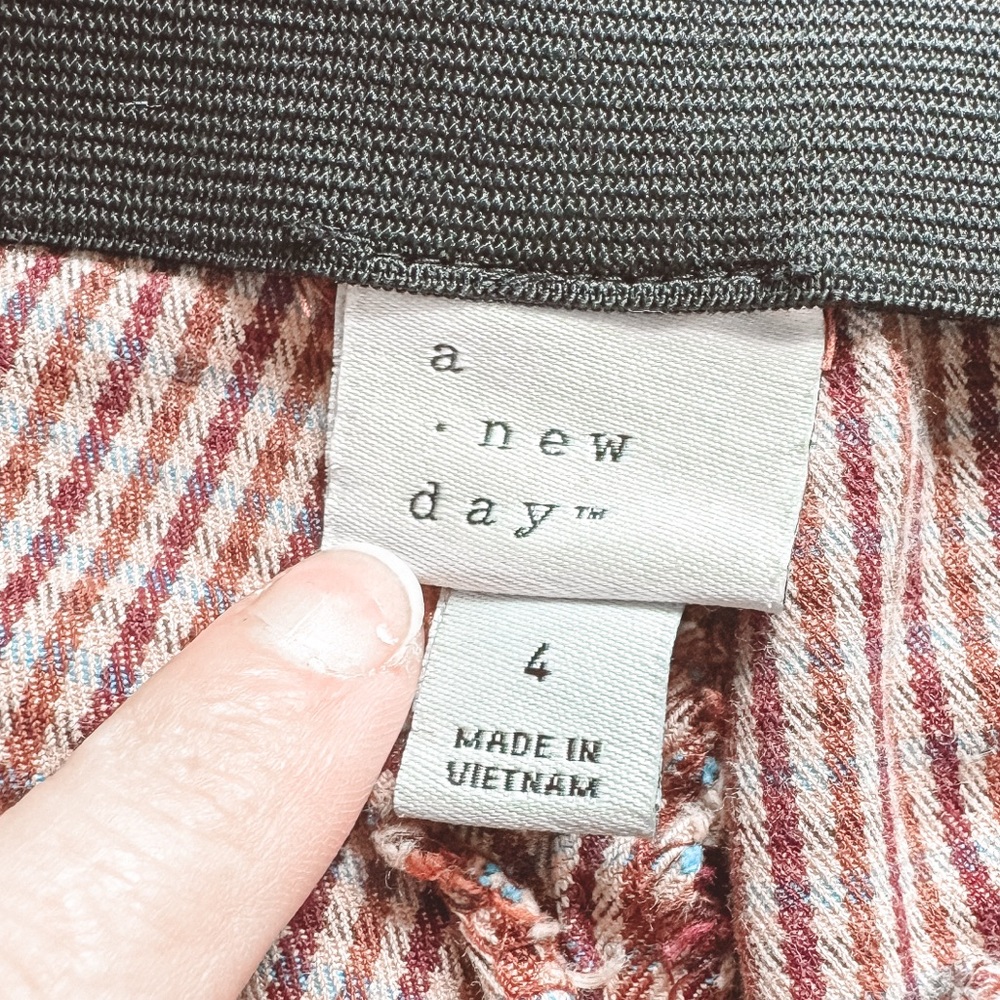 A New Day Winter Preppy Chic Plaid Blazer Jacket w/ Ankle Pants Brown Red XS 4 - Picture 10 of 16